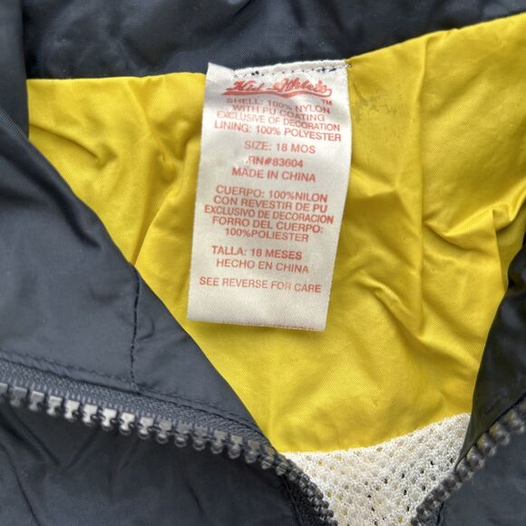 Vintage 18 Mon Toddler NCAA Michigan Wolverines Windbreaker Jacket Blue & Yellow - Picture 3 of 5